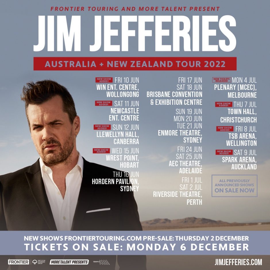 Jim Jefferies | Extra shows announced | Eventalaide Jim Jefferies | Extra shows announced | Eventalaide